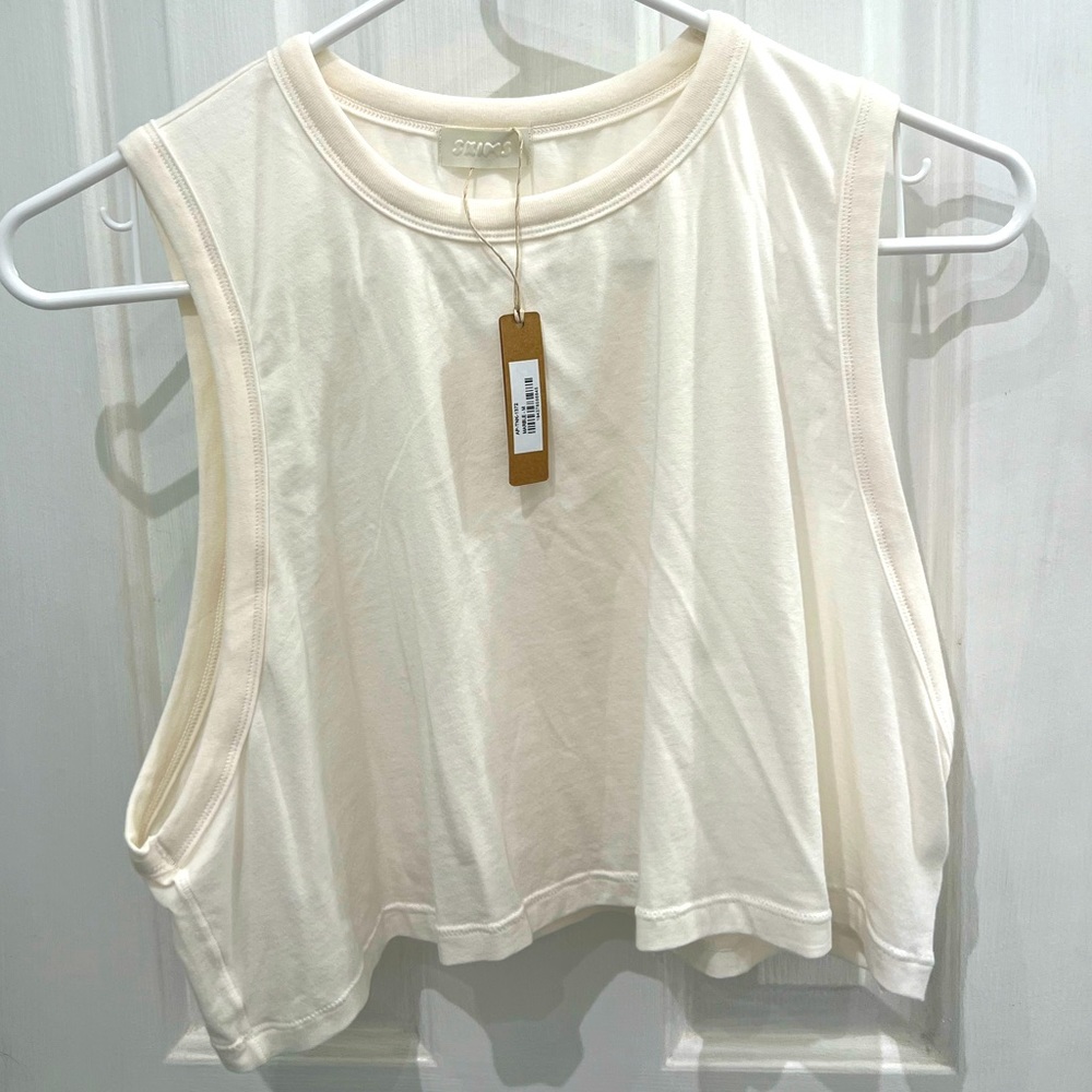 Skims Boyfriend Cropped Tank in Marble Size M